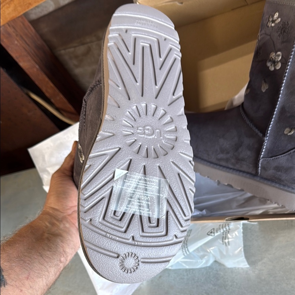 UGG Gray Winter Boots with Suede Finish - Picture 3 of 4